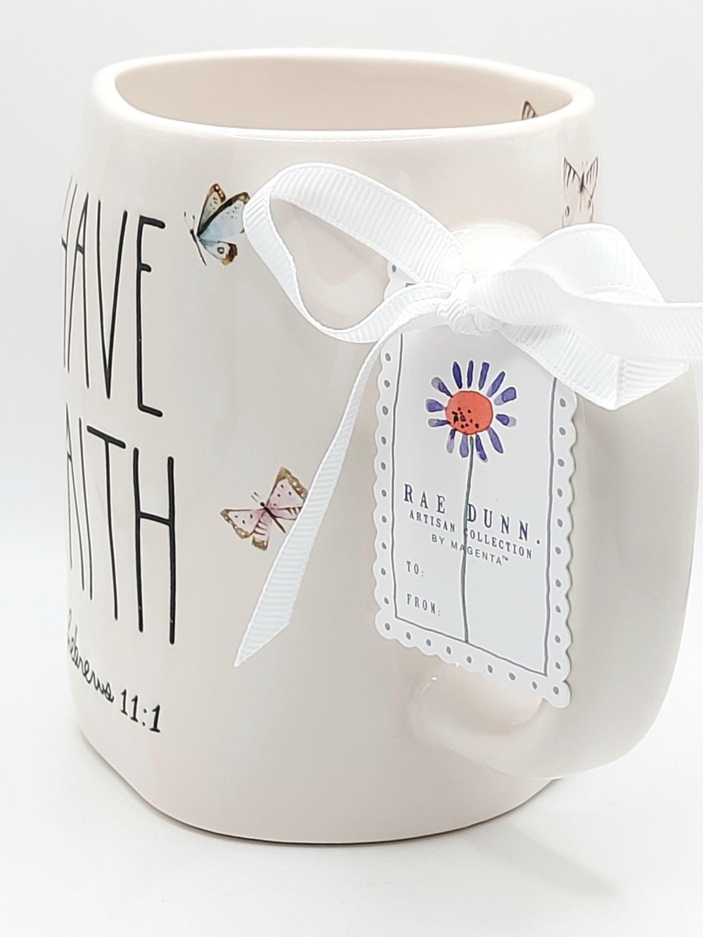Rae Dunn Have Faith Hebrews 11:1 Ceramic Coffee Mug NWT - Picture 4 of 7